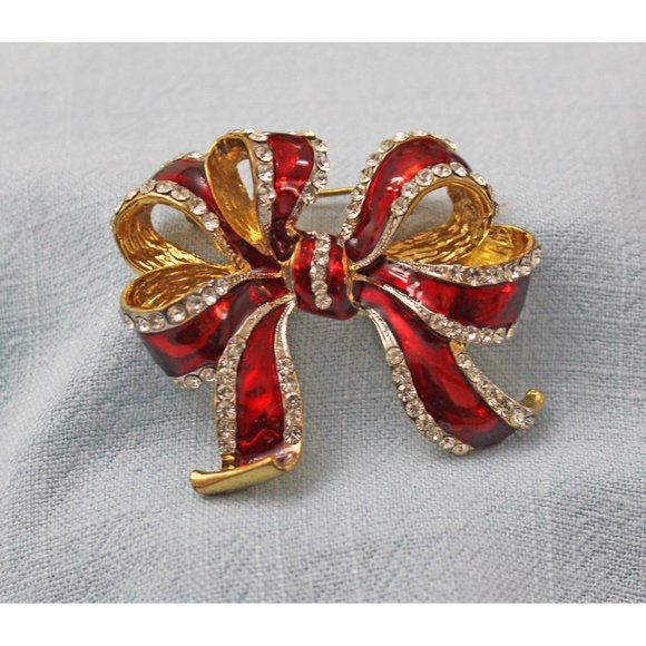 Jewelry - Beautiful Christmas Ribbon Brooch Pin
